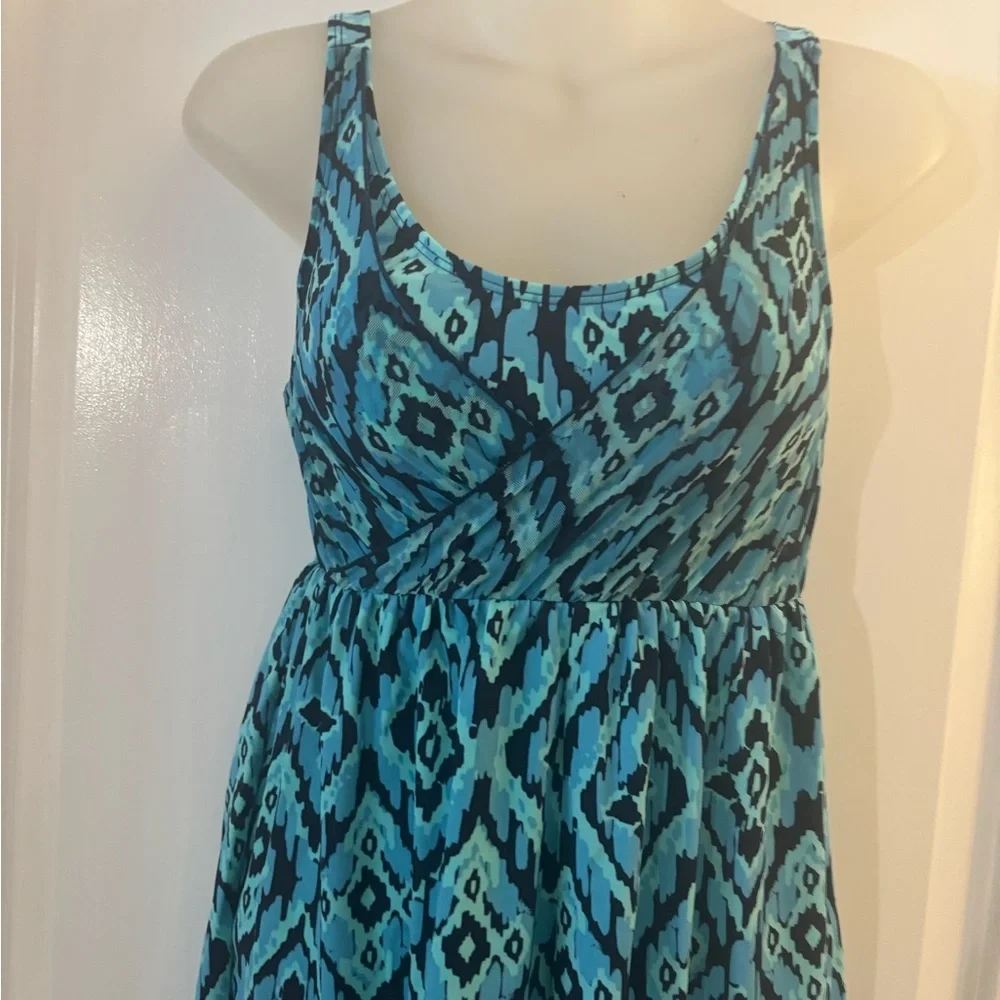 Denim & Co Beach Wrap front Swim Romper Sz 2